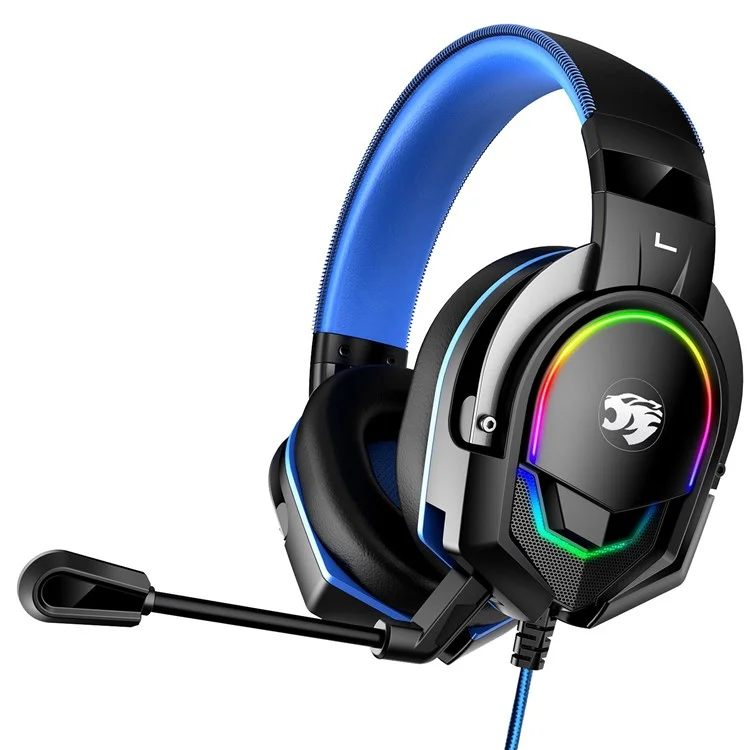 IMYB A88 Casque E-sports Tire Over-Ear Sports Heavy Bass Rvb LED LED Gaming Casset - Bleu