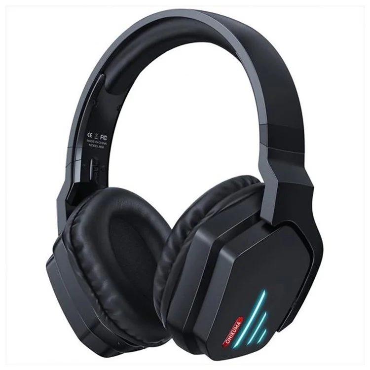 ONIKUMA B60 Wireless Gaming Headset Over-ear Noise Cancelling 2.4G Bluetooth-compatible Lighting Headphone for PS4 PS5 Computer Type C Phone