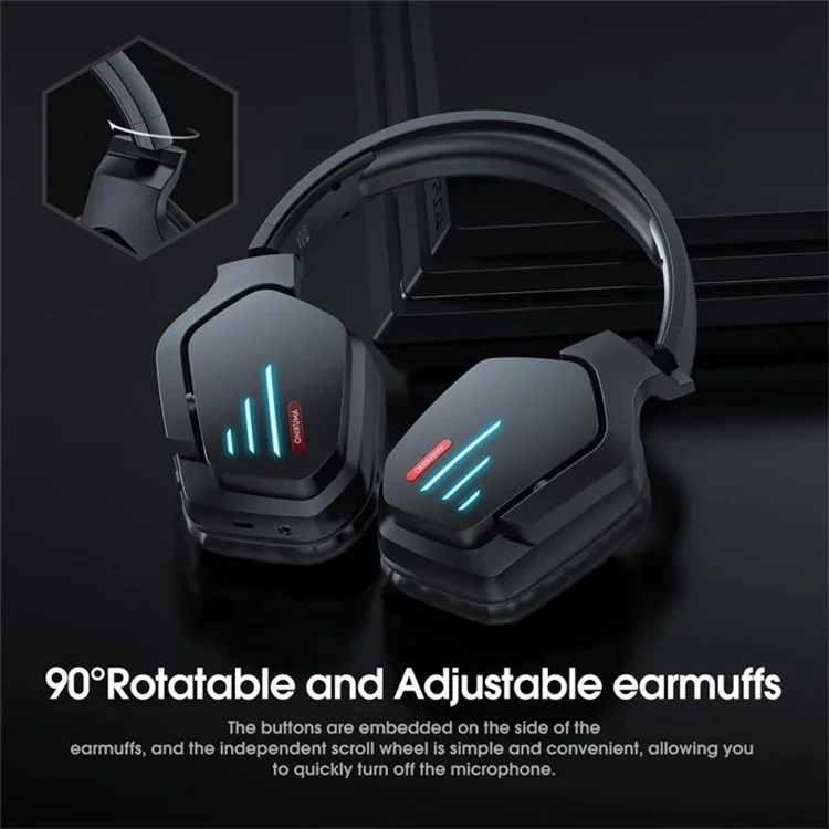 ONIKUMA B60 Wireless Gaming Headset Over-ear Noise Cancelling 2.4G Bluetooth-compatible Lighting Headphone for PS4 PS5 Computer Type C Phone