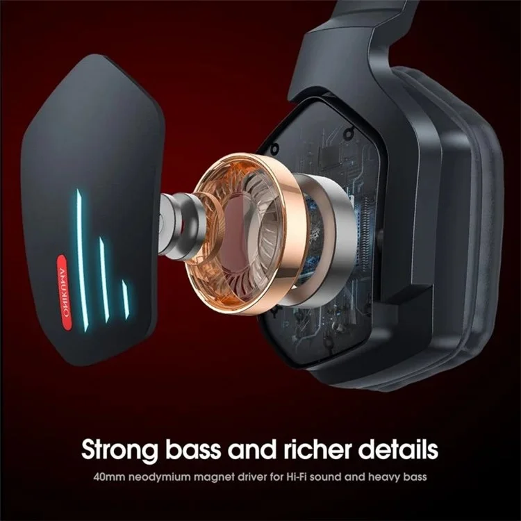 ONIKUMA B60 Wireless Gaming Headset Over-ear Noise Cancelling 2.4G Bluetooth-compatible Lighting Headphone for PS4 PS5 Computer Type C Phone