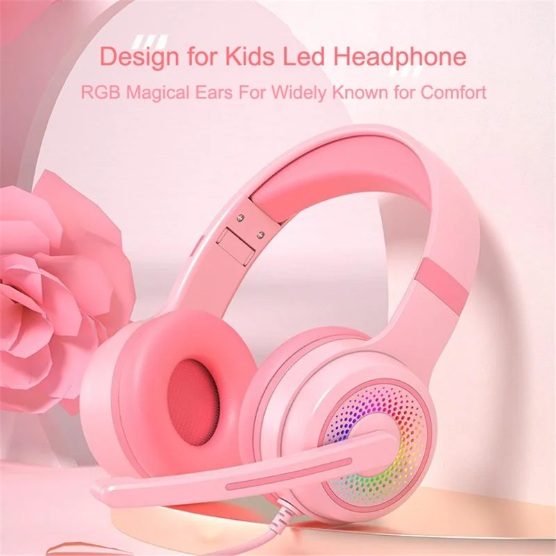 Y20 RGB Light Design Head-mounted Wired Bass Stereo Sound Headphone Computer Gaming Headset with Mic (CE Certificated) - White