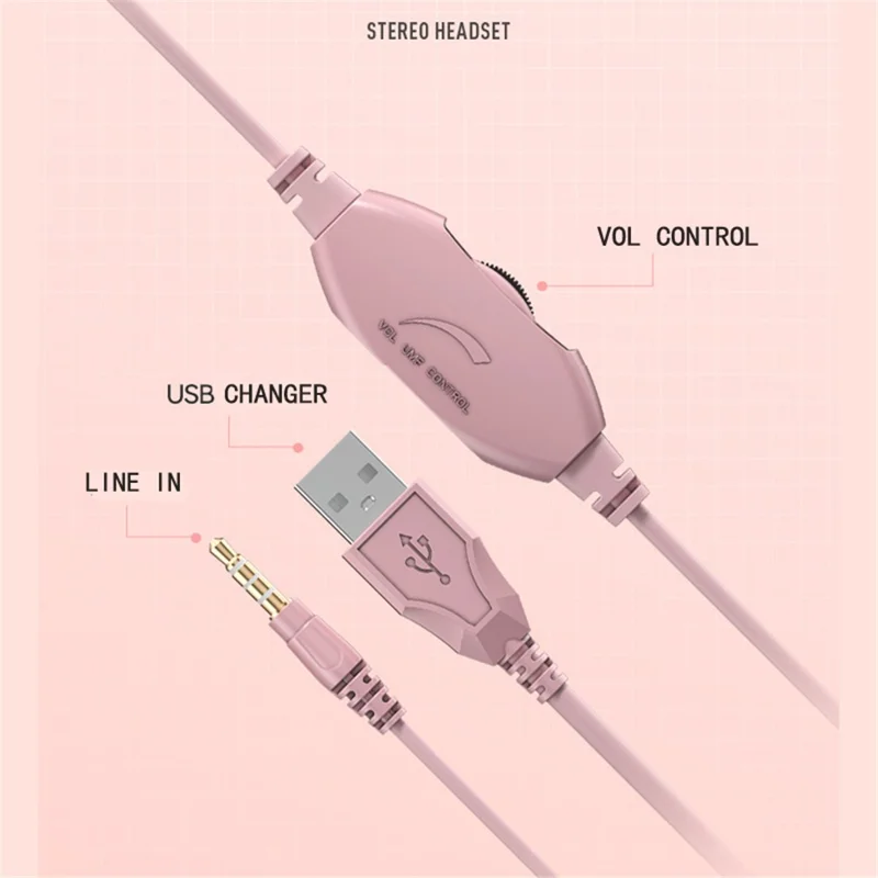 Y20 RGB Light Design Head-mounted Wired Bass Stereo Sound Headphone Computer Gaming Headset with Mic (CE Certificated) - White