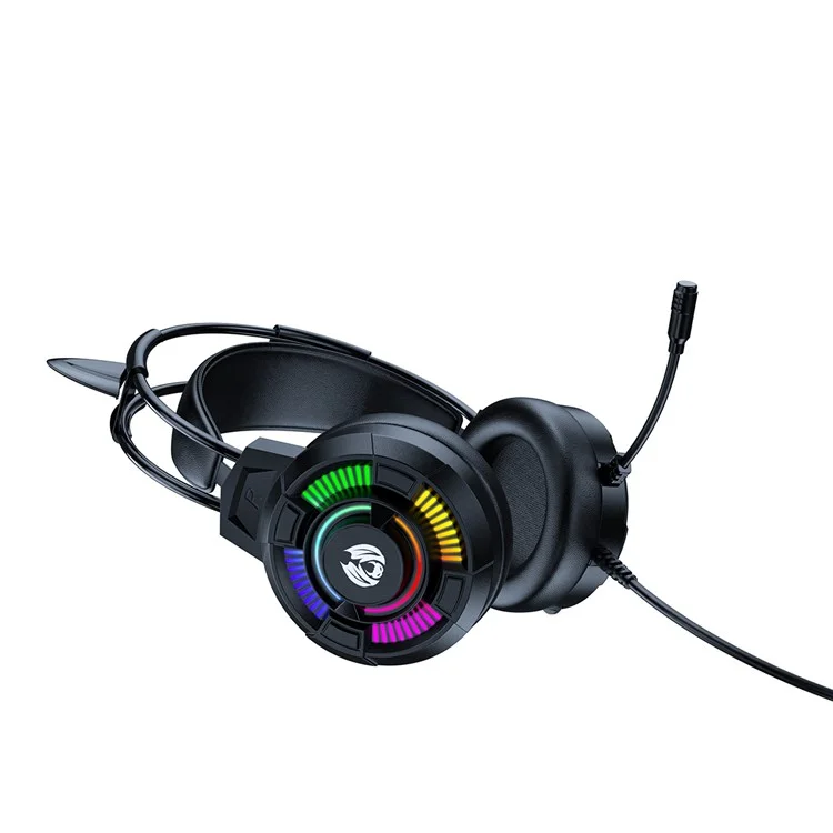 BATXELLENT H81 RGB Lighting Wired Headphone Gaming Headset with Noise Cancelling Mic, Cat Ears Design - Black