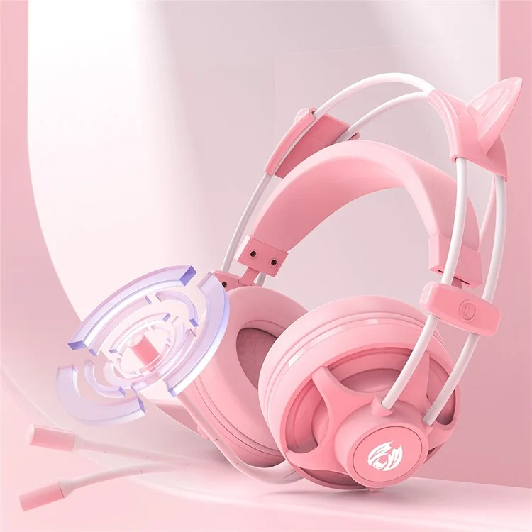 Batxellent H2 Monochrom Leuchtet Gaming Headset Kabel -kopfhörer Mit Katzenohren