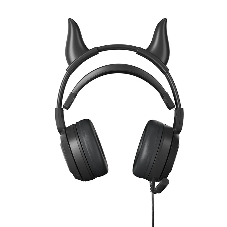 SY-G25 Devil Ears Design RGB Lighting Control Control Gami Earphone 3D Surround Game Game Game Avec HD Mic - le Noir