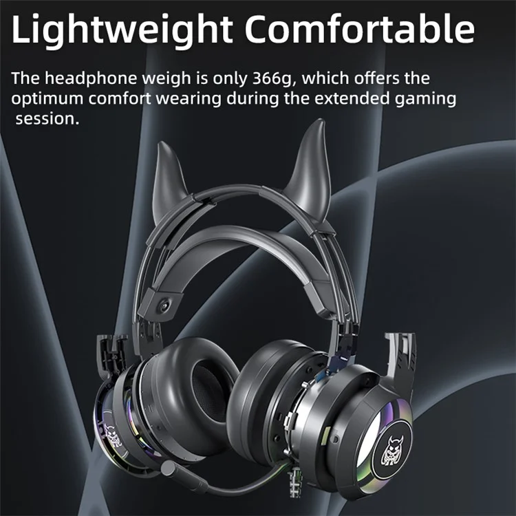 SY-G25 Devil Ears Design RGB Lighting Control Control Gami Earphone 3D Surround Game Game Game Avec HD Mic - le Noir