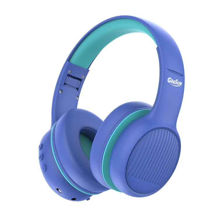 GORSUN E66 85 / 94dB Volume Limit Over-ear Bluetooth-compatible Headset Children Foldable Headphone - Blue