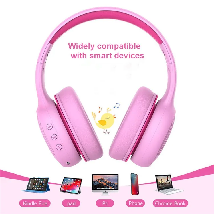 GORSUN E66 85 / 94dB Volume Limit Over-ear Bluetooth-compatible Headset Children Foldable Headphone - Blue