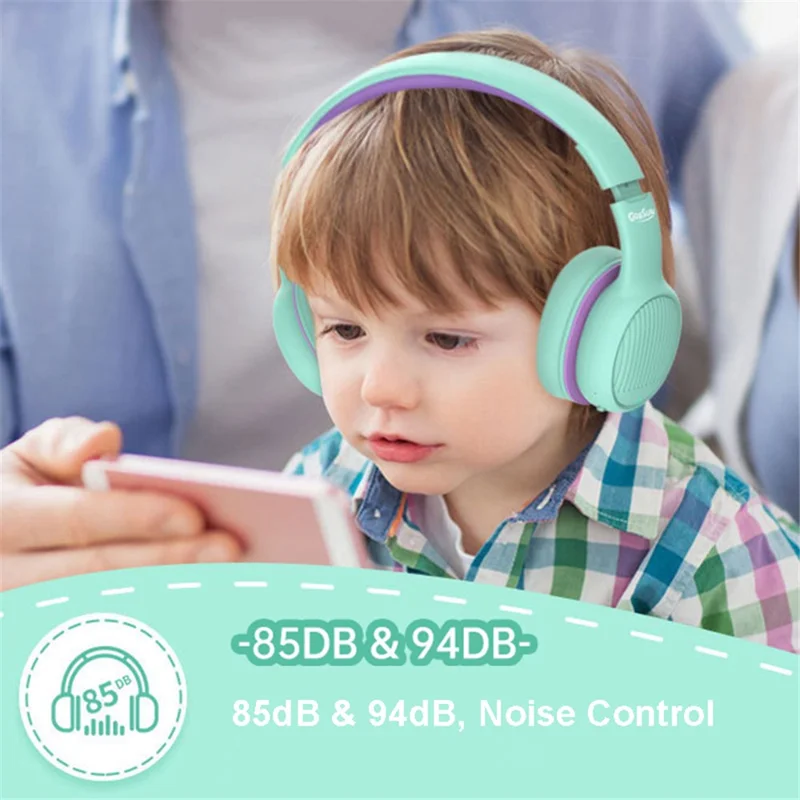GORSUN E66 85 / 94dB Volume Limit Over-ear Bluetooth-compatible Headset Children Foldable Headphone - Black