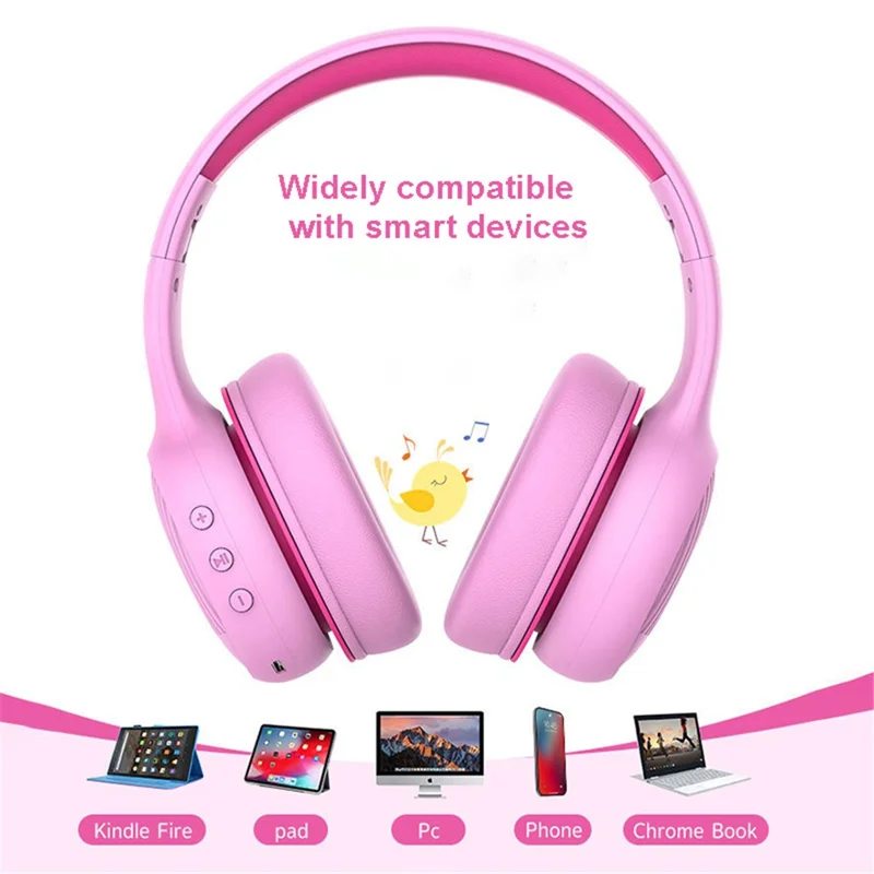 GORSUN E66 85 / 94dB Volume Limit Over-ear Bluetooth-compatible Headset Children Foldable Headphone - Black