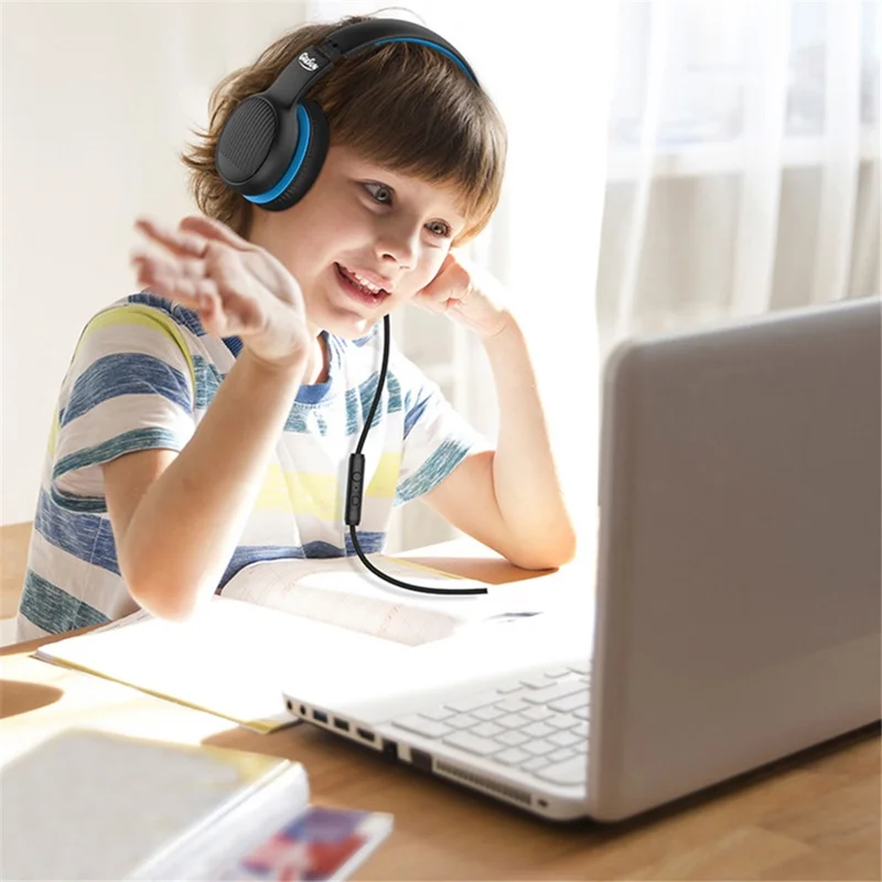 GORSUN A66 3.5mm Wired Earphones 85 / 94dB Volume Limit Over-ear Headset Children Foldable Headphone - Black
