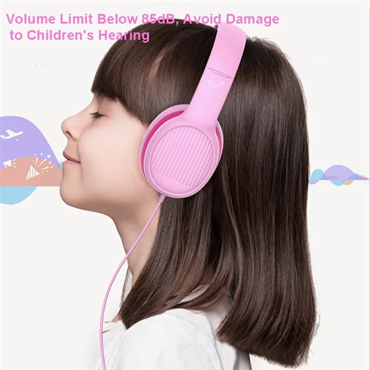 Gorsun GS-E66V Niños Auriculares Con Cable de 3.5 mm Con Orejas de Gato Desmontables Decoración Auriculares Plegables Para Niños - Negro