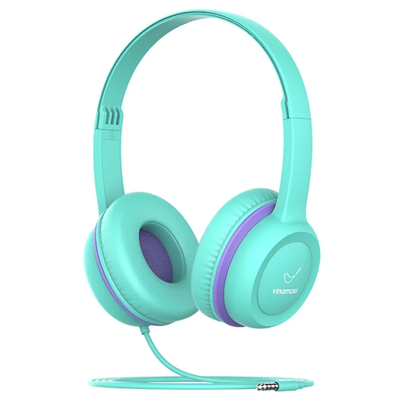VINAMASS A63 Wired Kids Headphone Retractable Headband HiFi Music 85db Children Headset - Green