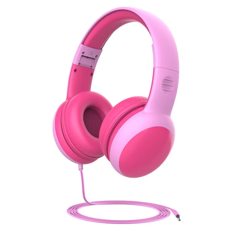 Gorsun GS-E61V 3,5 mm Verkabelte Kinder Kopfhörer Faltbare Kinder Musik Headset Mit Abnehmbaren Katzenohren Dekor - Rosa