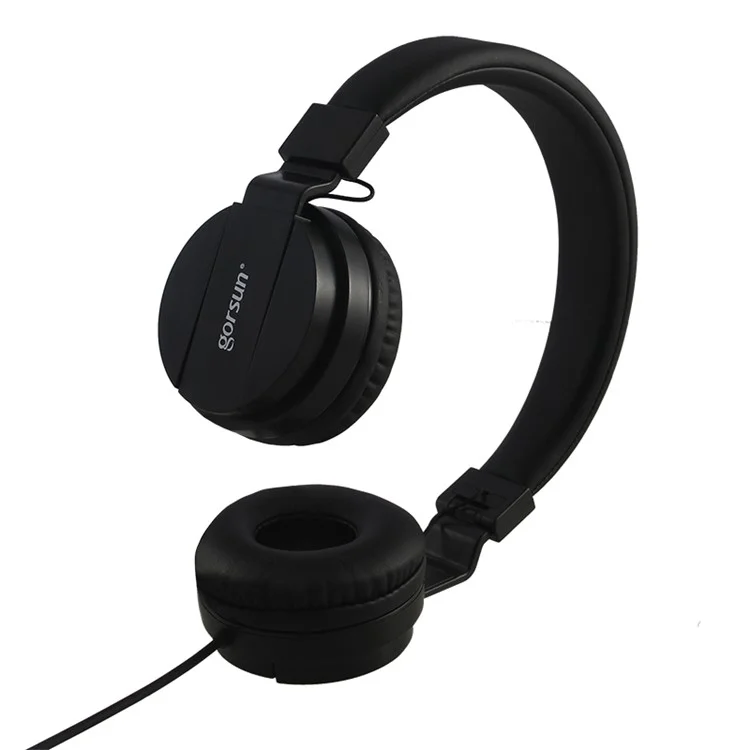 Gorsun GS-778 Auriculares Con Cable Cableado Por Cable Auriculares de Niños Hifi Sound Con Enchufe Aux de 3.5 mm - Negro