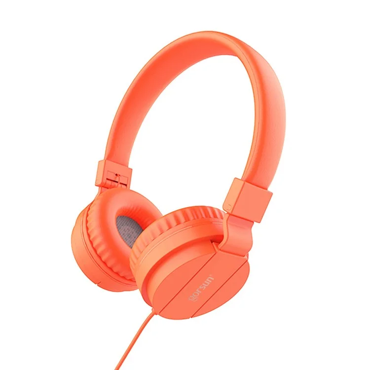 GORSUN GS-778 Fone de Ouvido Com Fio Over-ear Estéreo HiFi Som Fone de Ouvido para Crianças com Plugue AUX de 3,5mm - Laranja