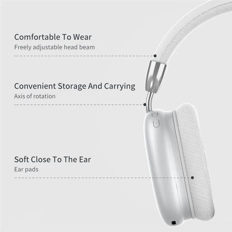 GORSUN E96 Folding Over-ear Headset Wireless Bluetooth-compatible Stereo Sound Sports Headphone - White