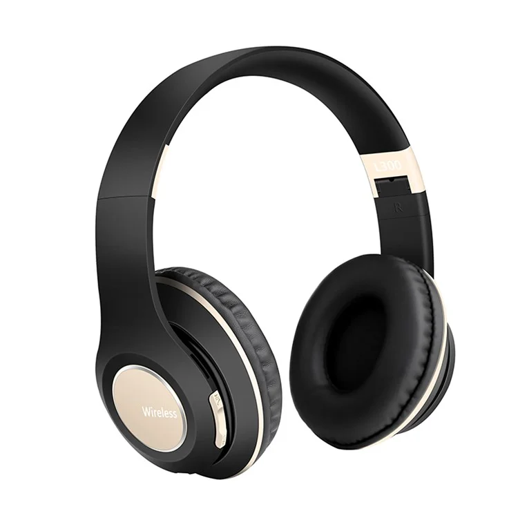 L300 Over-ear Wireless Headset Foldable Bluetooth-compatible 5.0 HiFi Stereo Sound Noise Cancelling Headphone - Gold