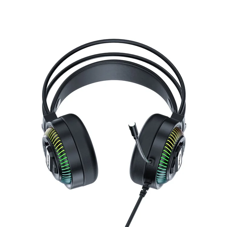 BATXELLENT H46 RGB Lighting Wired Headphone Gaming Headset with Microphone - Black