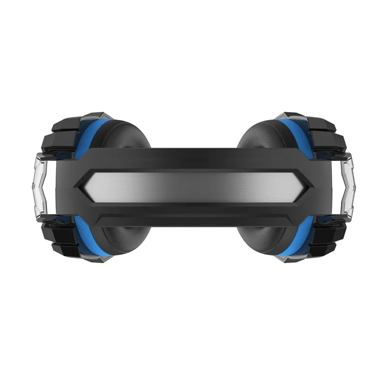 SOULBYTES S9 USB+3.5mm Wired Over-Ear Heavy Bass E-sports Headphone Volume Adjustable Gaming Headset with LED Light - Black / Blue