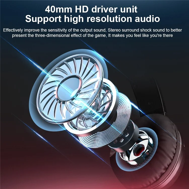 OVLENG GT66 RGB Gaming Headset Head-mounted Headphones with Noise-canceling Microphone, USB+3.5mm Plug - Black  /  Blue