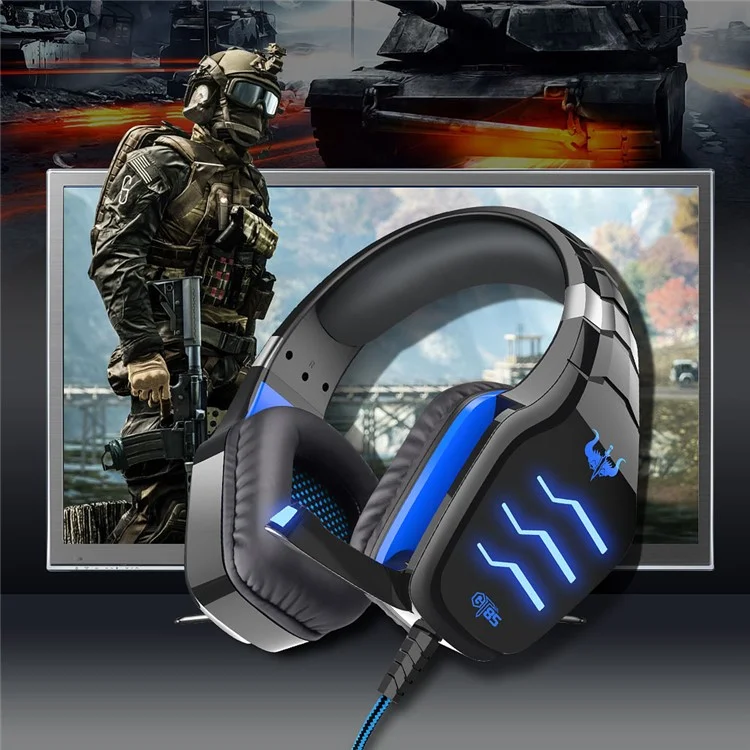 Ovleng GT85 HD Surround Sound E-Sport Cuffie LED LED LED Gaming Gaming, Plug Usb+2*3,5 mm - Nero / Rosso