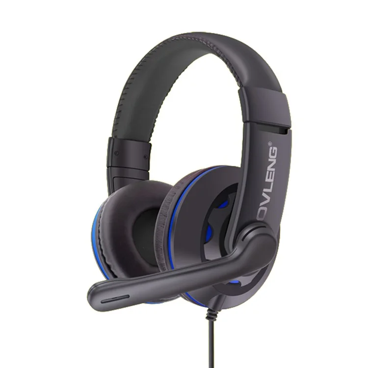 OVLENG Q5 Wired Gaming Headset USB E-sports Headphone Over-Ear Headset with Microphone - Black / Blue