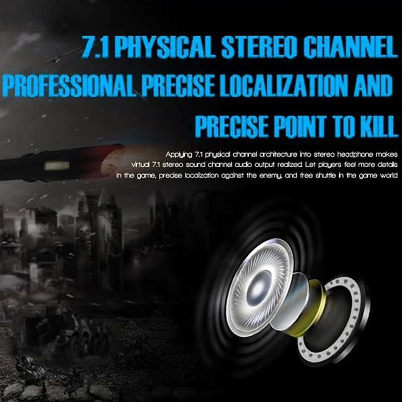 OVLENG Q5 Wired Gaming Headset USB E-sports Headphone Over-Ear Headset with Microphone - Black / Red