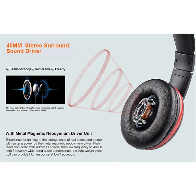 OVLENG OV-P4 Over-Ear Gaming Headset 3.5mm Cable Lightweight Retractable Headband Design Headphone with Rotation Microphone - Black