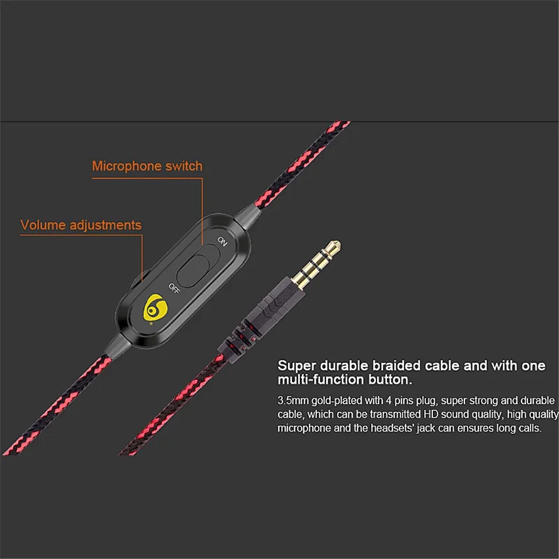 OVLENG OV-P4 Over-Ear Gaming Headset 3.5mm Cable Lightweight Retractable Headband Design Headphone with Rotation Microphone - Black
