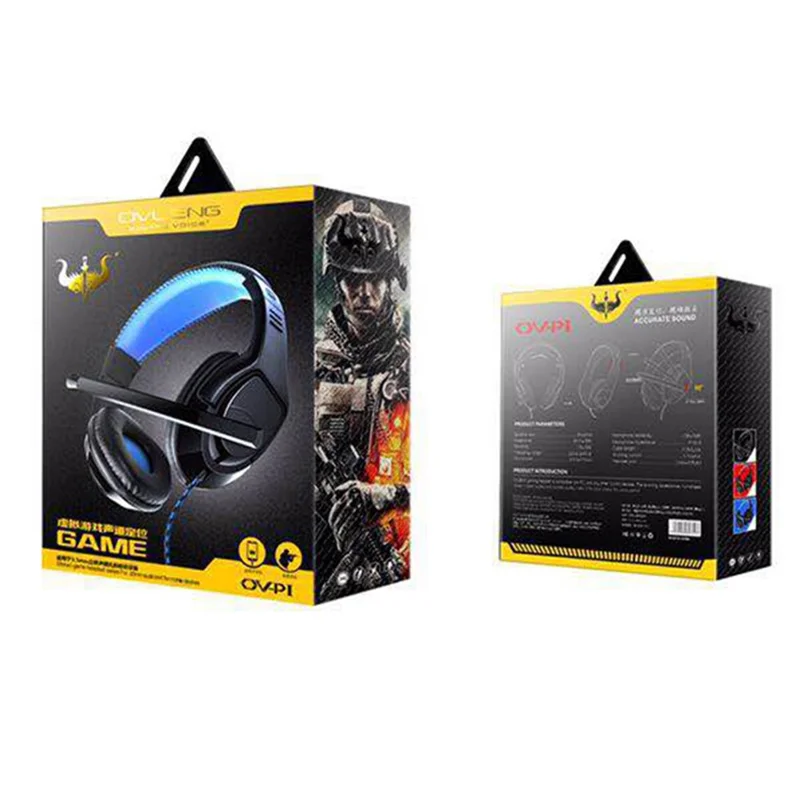 OVLENG OV-P1 Over-ear Computer Gaming Headset E-Sports 3.5mm Wired Headphone with Noise Reduction Microphone - Black  /  Red