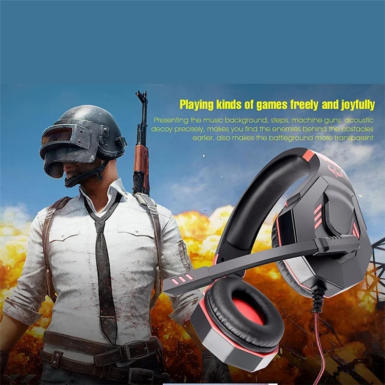 OVLENG OV-P30 Auricular Ergonómico de Diseño para E-sports Gaming 3.5 mm con Cable Inalámbrico Sobre la Oreja - Negro / Rojo