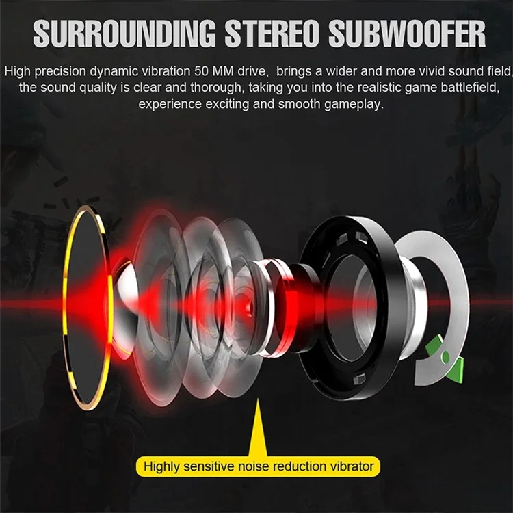 Ovleng Q10 Gaming E-sport-kopfhörer USB 7.1 Srounding Sound Over-ear-lautstärkeeinstellung Wired Headset Cool LED Light Ohrhörer Mit Mikrofon - Schwarz / Blau