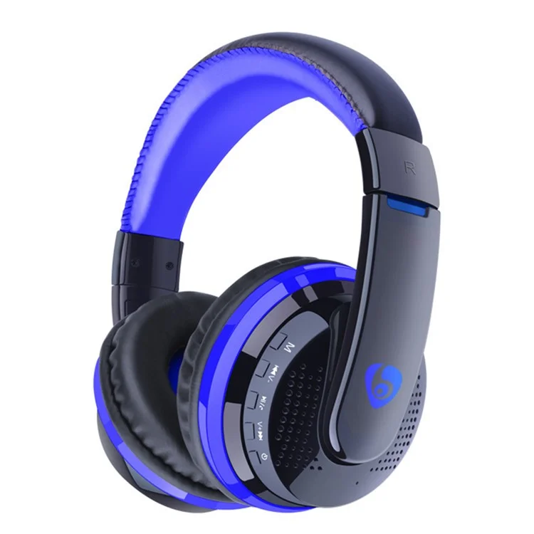 OVLENG MX-666 Wireless Bluetooth-compatible Headset Deep Bass HiFi Stereo Music Headphone Support TF Card - Blue