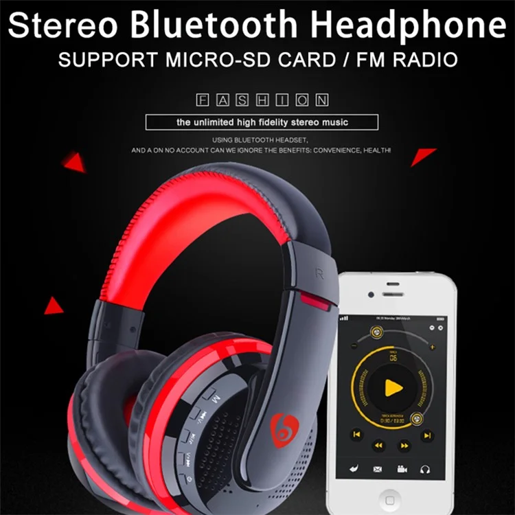 OVLENG MX-666 Wireless Bluetooth-compatible Headset Deep Bass HiFi Stereo Music Headphone Support TF Card - Blue