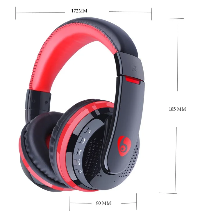 OVLENG MX-666 Wireless Bluetooth-compatible Headset Deep Bass HiFi Stereo Music Headphone Support TF Card - Blue