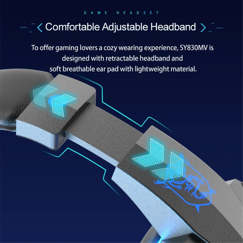 SOYTO SY830 Wired Headset Lightweight Gaming Headphone Computer Cell Phone Headset with USB Lighting - White