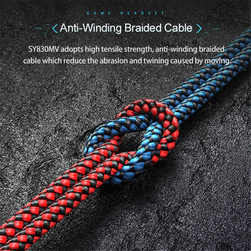 SOYTO SY830 Wired Headset Lightweight Gaming Headphone Computer Cell Phone Headset with USB Lighting - White