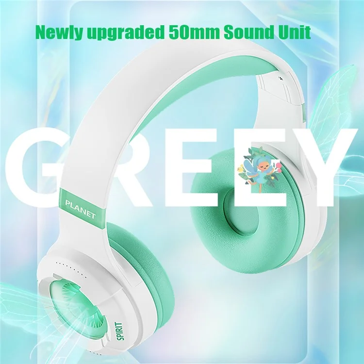 KE25 Wireless Bluetooth-compatible Headphone Over-Ear Music Headset RGB Stereo for Kids Boys Girls - Pink