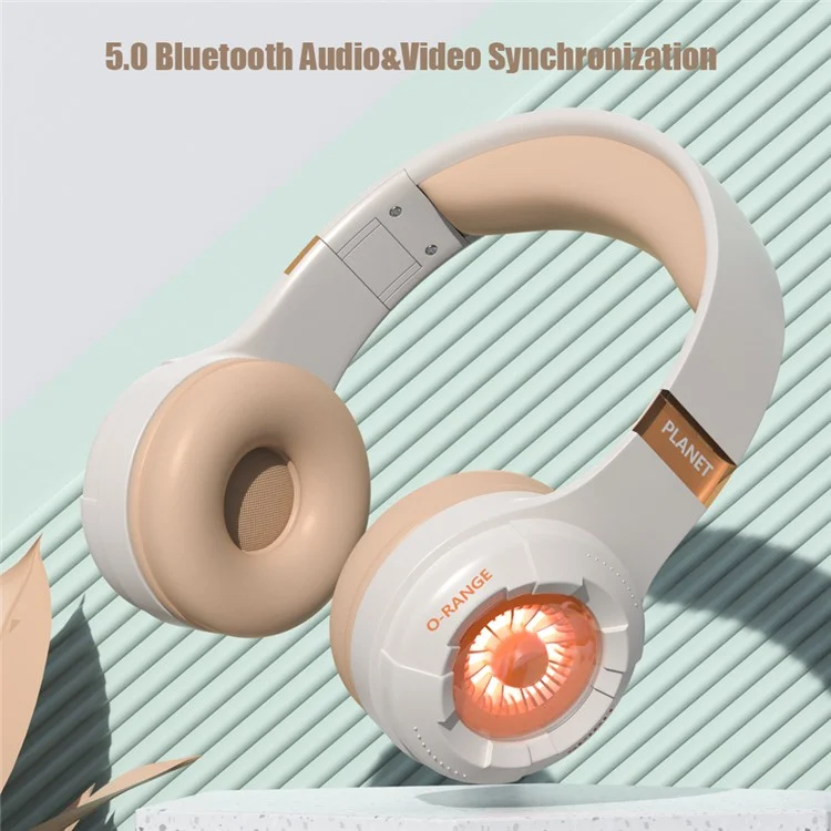 KE25 Wireless Bluetooth-compatible Headphone Over-Ear Music Headset RGB Stereo for Kids Boys Girls - Black