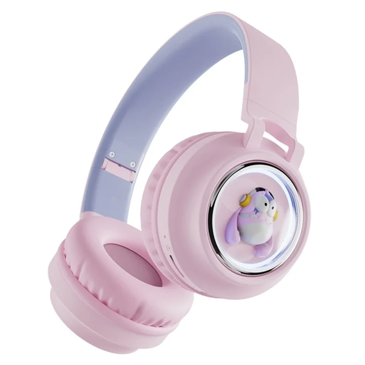 FINGERTIME Q1 BT5.3 Space Capsule Wireless Headset with Breathing Light Bluetooth-compatible Headphone for Kids - Pink