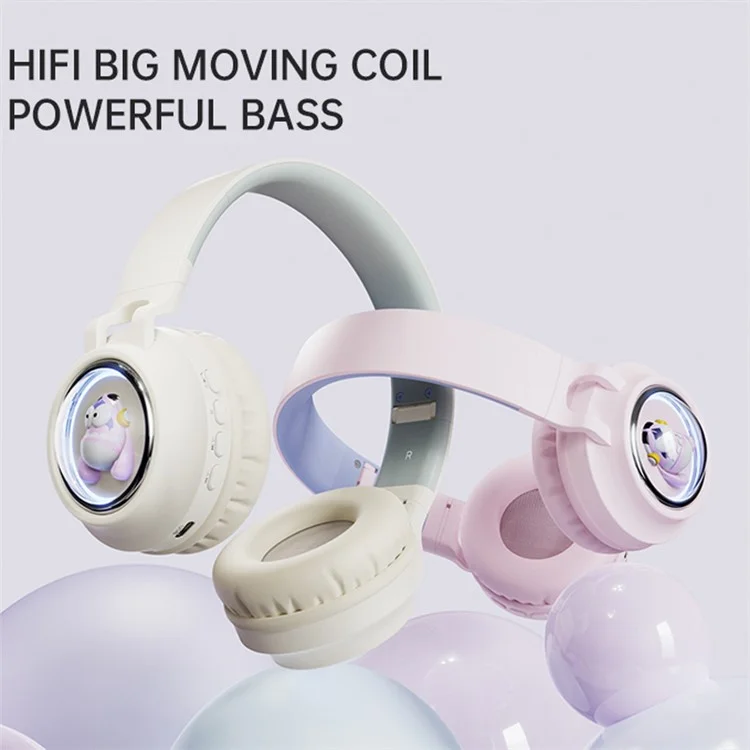FINGERTIME Q1 BT5.3 Space Capsule Wireless Headset with Breathing Light Bluetooth-compatible Headphone for Kids - Pink