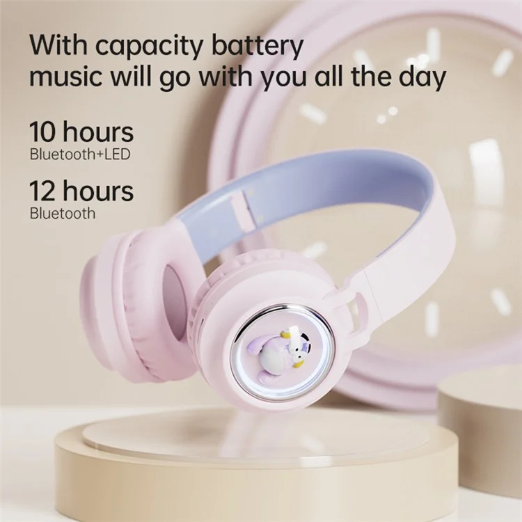 FINGERTIME Q1 BT5.3 Space Capsule Wireless Headset with Breathing Light Bluetooth-compatible Headphone for Kids - Pink