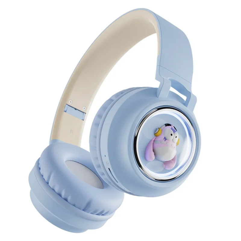 FINGERTIME Q1 BT5.3 Casque sans fil Capsule spatiale avec lumière respiratoire Casque Bluetooth compatible pour enfants - Bleu