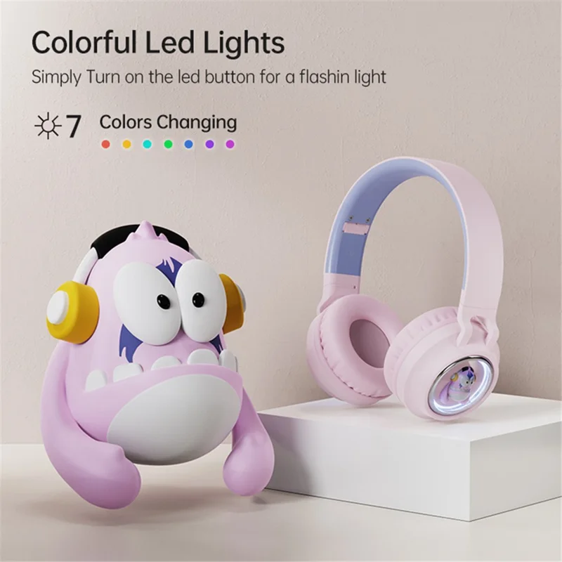 FINGERTIME Q1 BT5.3 Casque sans fil Capsule spatiale avec lumière respiratoire Casque Bluetooth pour enfants - Blanc