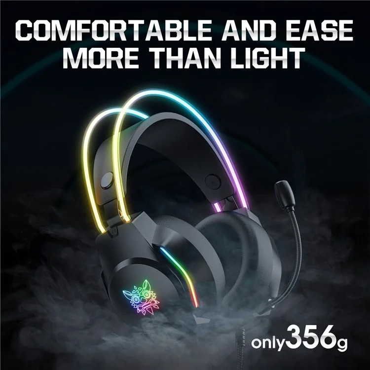 ONIKUMA X26 E-sports Gaming Headset with RGB Lighting Noise Reduction Wired Headphone - Black