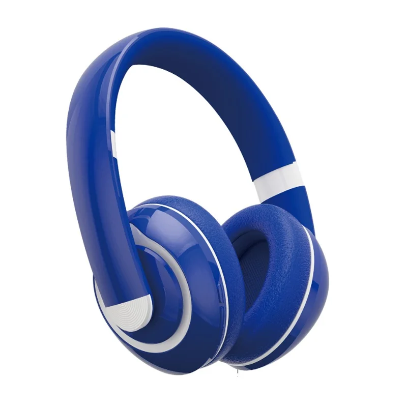 KE22 Wireless Bluetooth-compatible Headphone HiFi Stereo Sound Headset Foldable Headband Brass Earphone with Built-in Microphone - Blue