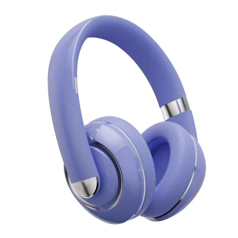 KE22 Wireless Bluetooth-compatible Headphone HiFi Stereo Sound Headset Foldable Headband Brass Earphone with Built-in Microphone - Purple