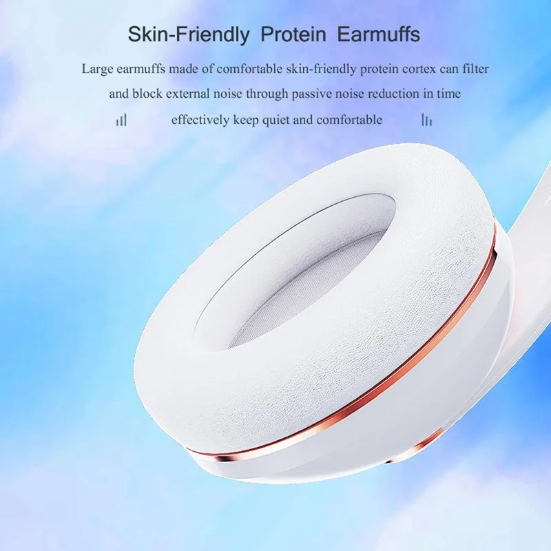 KE22 Wireless Bluetooth-compatible Headphone HiFi Stereo Sound Headset Foldable Headband Brass Earphone with Built-in Microphone - Purple