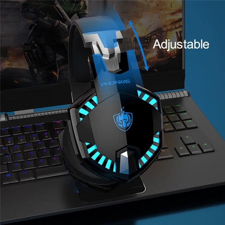 KOTION EACH G2000PRO Bluetooth 5.2 Headset Over-Ear HiFi Stereo Wireless Wired Gaming Headphone - Schwarz+Blau